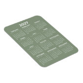 2027年カレンダー(年間)シンプルミニセージグリーン マグネット (右側)