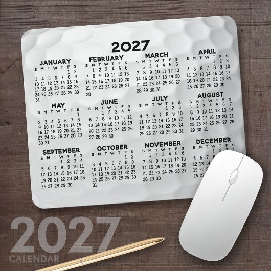 2027年カレンダー(横型・1年) マウスパッド