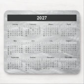 2027年カレンダー 波状ブラッシュドスチール抽象画 マウスパッド (正面)