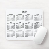 2027年カレンダー 白と黒 マウスパッド (マウス)