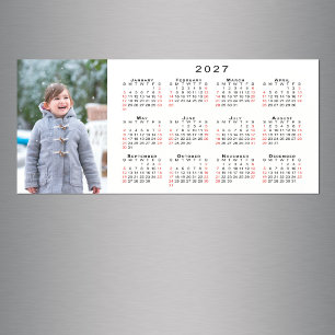 2027年カレンダー 白マグネット 写真追加可能