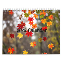 2027年カレンダー（紅葉 - Grok作成）
