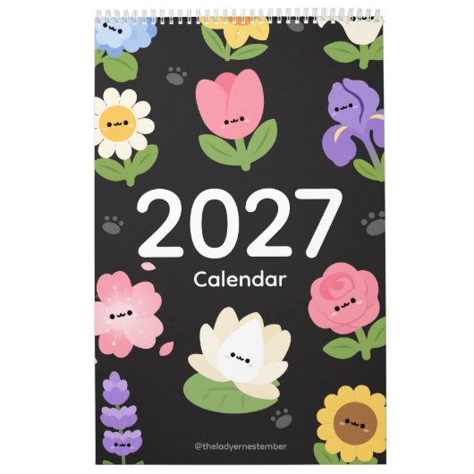 2027年カレンダー 花 カレンダー (カバー)