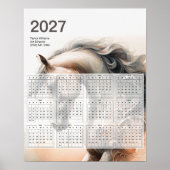 2027年カレンダー 馬の絵 ポスター (正面)