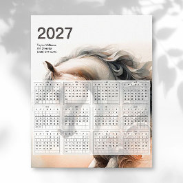 2027年カレンダー 馬の絵 ポスター