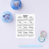 2027年カレンダー 1ページ フルサイズ シンプル チラシ (シングル)