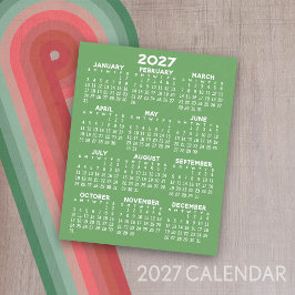 2027年カレンダー - 1年 フラットシートペーパー