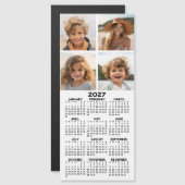 2027年カレンダー 4枚の写真コラージュ モダン マグネット (正面/裏面)