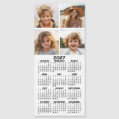 2027年カレンダー 4枚の写真コラージュ モダン マグネット (正面)