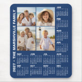 2027年カレンダー 4枚の写真付き - ブルー マウスパッド (正面)