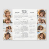2027年カレンダー - 8枚の写真 - グレー白マグネット (正面)