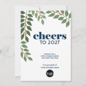 2027年カレンダー CHEERS 緑 青 ビジネスロゴ シーズンカード (正面)