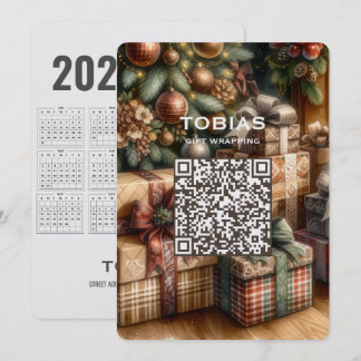 2027年カレンダーQRコードクリスマスカード シーズンカード