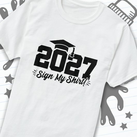 2027年クラス卒業サイン私のシャツ上級2027 Tシャツ