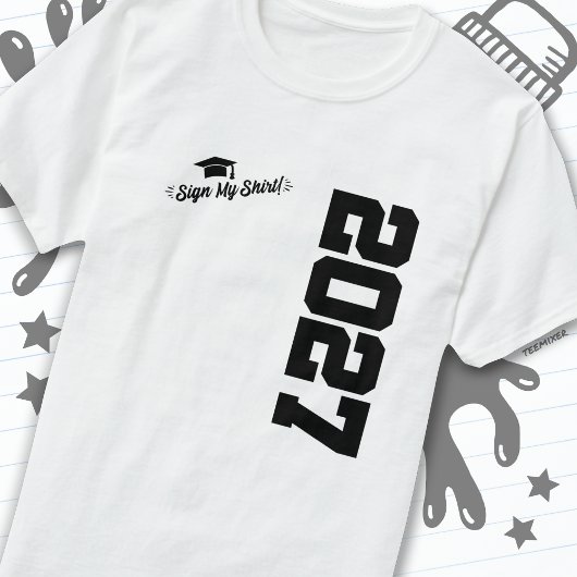 2027年クラス卒業サイン私のシャツ上級2027 Tシャツ