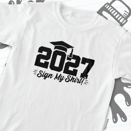 2027年クラス卒業サイン私のシャツ上級2027 Tシャツ