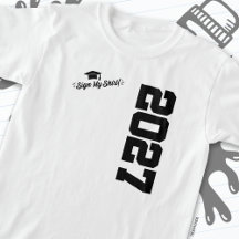 2027年クラス卒業サイン私のシャツ上級2027