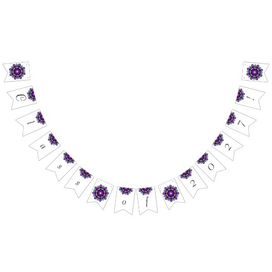 2027年クラス！紫の曼荼羅 バンティングフラッグ (全)