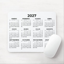 2027年スペイン語メキシコ式カレンダー マウスパッド