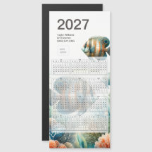 2027年トロピカルフィッシュカレンダーロゴマグネットカード