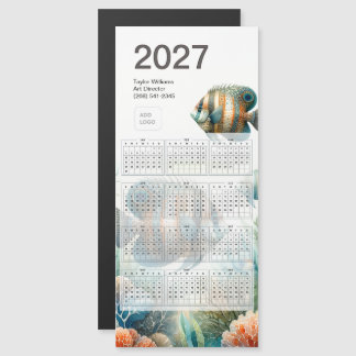 2027年トロピカルフィッシュカレンダーロゴマグネットカード