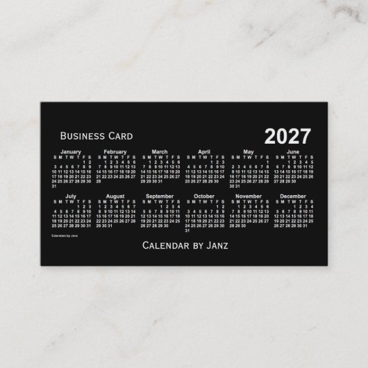 2027年ネオンホワイトカレンダーバイジャンツ 名刺 (正面)