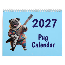 2027年パグ犬カレンダー カレンダー
