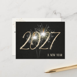 2027年ビジネス新年会用スパークラー ポストカード