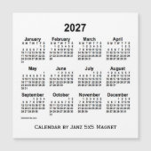 2027年ホワイトカレンダー(Janz 5x5 Magnet) (正面)