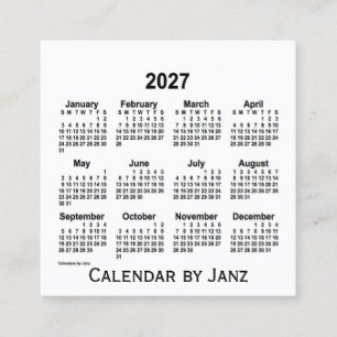 2027年ホワイトカレンダー(Janz Square名刺) スクエア名刺