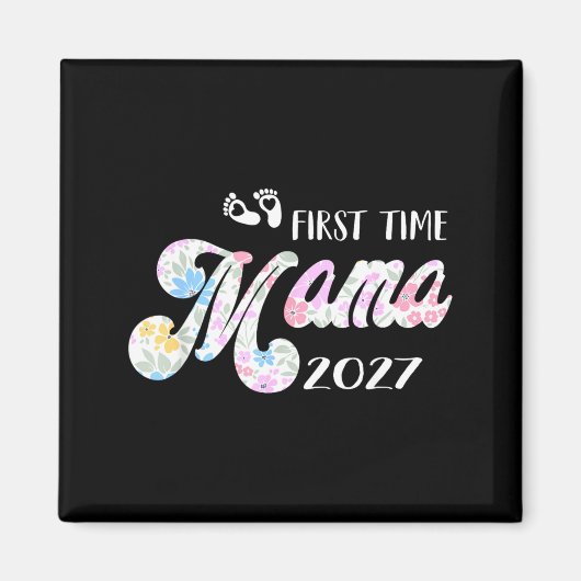 2027年ママになる！赤ちゃん発表 Ft Time ママ マグネット (正面)