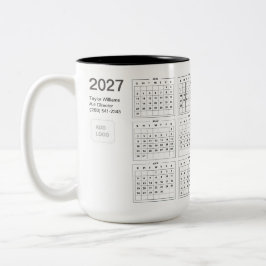 2027年ミニマリスト ビジネス ロゴ コーポレート デスク デコレーション ツートーンマグカップ
