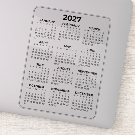 2027年ミニマルカレンダーラップトップ シール (詳細)