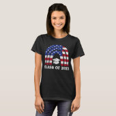 2027年レインボー米国アメリカ国旗の卒業クラス Tシャツ (正面フル)