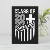 2027年上級クラス キリスト教 アメリカ国旗 卒業 招待状 (スタンド正面)