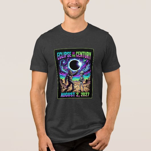 2027年世紀の日食Tシャツ トライブレンドＴシャツ (正面)