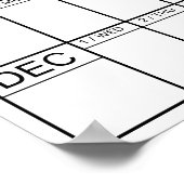 2027年全体を見るシンプルな壁掛けプランナーカレンダー ポスター (角)