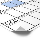 2027年全体を見るシンプルな壁掛けプランナーカレンダー ポスター (角)