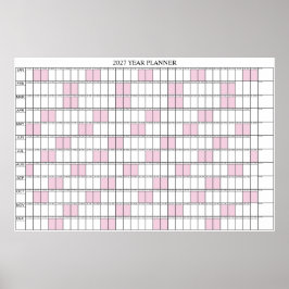 2027年全体カレンダー シンプルな壁掛けプランナー ポスター