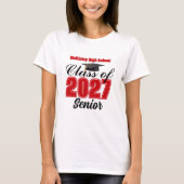 2027年卒レッド女子高生 Tシャツ (正面)