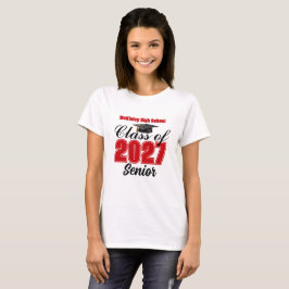 2027年卒レッド女子高生 Tシャツ