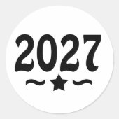 2027年卒業おめでとう ラウンドシール (正面)