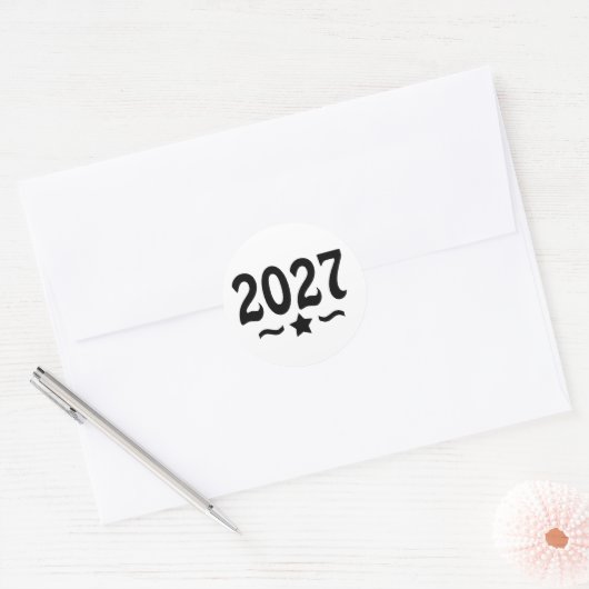 2027年卒業おめでとう ラウンドシール (封筒)