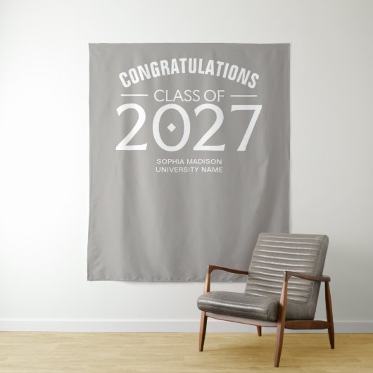 2027年卒業おめでとう 太字の卒業式 タペストリー (インサイチュ)