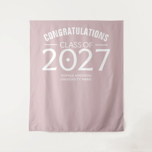 2027年卒業おめでとう 太字の卒業 タペストリー (正面)