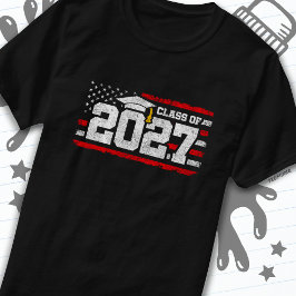 2027年卒業アメリカ国旗シニアクラス2027 Tシャツ