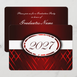 2027年卒業パーティー 赤と白 招待状