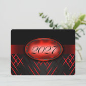 2027年卒業パーティー 赤と黒 招待状 (スタンド正面)