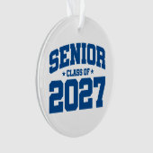 2027年卒業年度 学校 青 シニア クラス2027 オーナメント (正面)