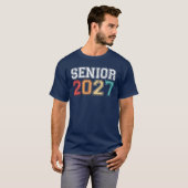 2027年卒業生のためのレトロ ヴィンテージ風デザイン Tシャツ (正面フル)